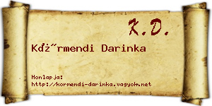 Körmendi Darinka névjegykártya